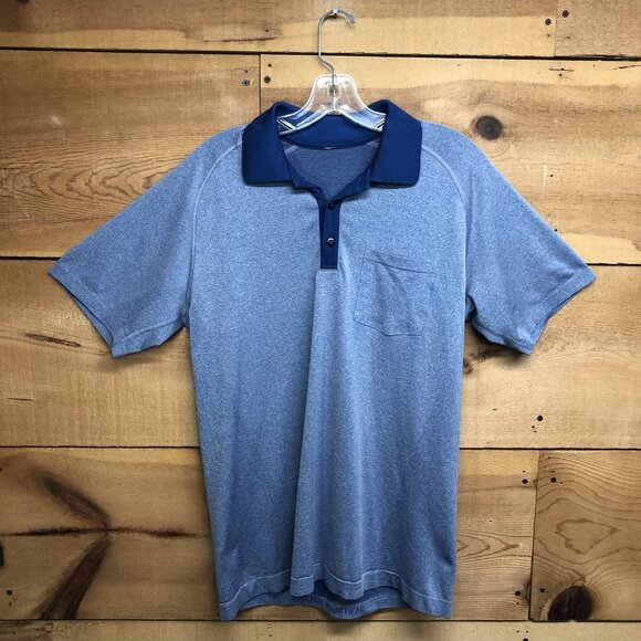 Lululemon Polo Golf Lightweight Shirts Lot Of 2 Mens Size Medium Casual Stretch - Picture 2 of 9